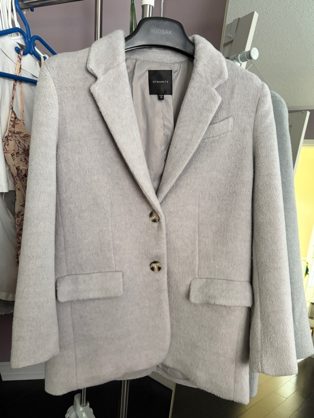 Light Gray Tailored Blazer Coat